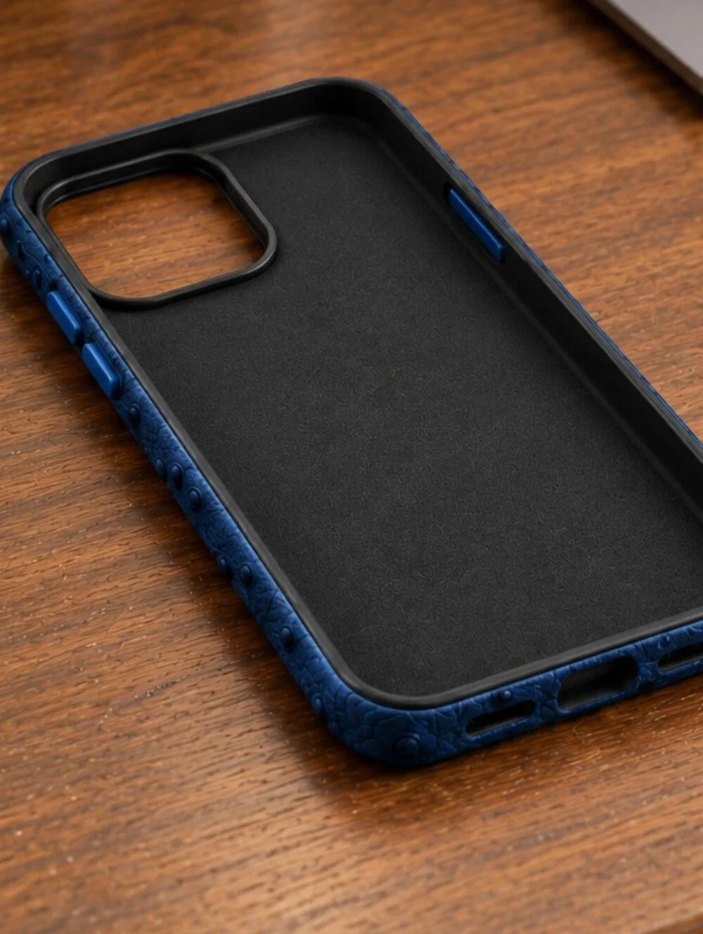 Apple Navy Blue Textured Dot iPhone Case